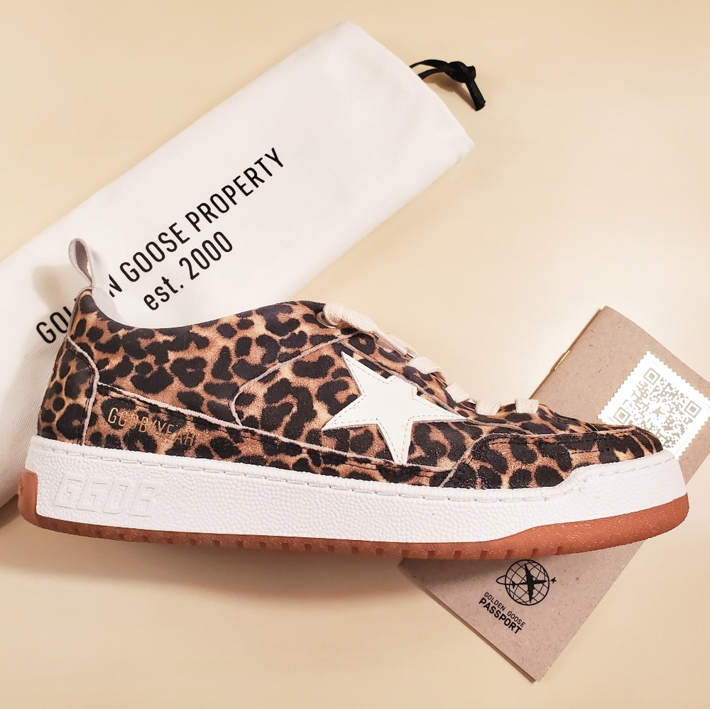 Golden Goose Womens YEAH leopard sneakers (RARE!) New in Box